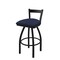 Holland Bar Stool Co 30" Low Back Swivel Bar Stool, Black Wrinkle, Graph Anchor Seat 82130BW014 - alternate 1